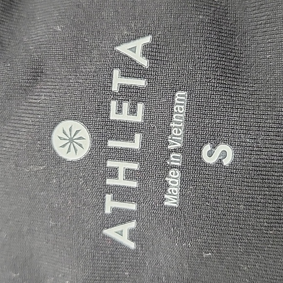 ATHLETA Black High-Waisted Leggings With Faux Leather Front Size Small - Picture 6 of 7